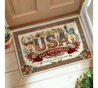 Tapis de sol aigle, statue vintage patriotique de la liberté, roses, célébration, rouge, à poils courts pour intérieur qui ne perd pas ses poils, pour entrée, salle de bain, buanderie, chevet, 0,6 x