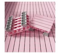 Tapis de Sol Antidérapant avec Trou de Drainage Tapis Drainage À Emboîtement pour Une Utilisation dans Saunas, Terrasses, Jardins, Salles Douche(Pink,24.5x24.5x8cm-6pcs)