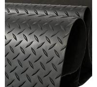 Tapis De Sol Antidérapant en Caoutchouc À Motif Diamant - Rouleau De Revêtement De Sol Épais, Résistant, Gris, Rouge, Bleu, Vert, Noir(Black,1.3x2m/4.2x6.5ft)