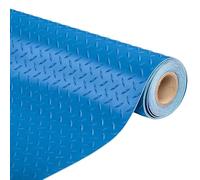 Tapis De Sol Antidérapant en Caoutchouc À Motif Diamant - Rouleau De Revêtement De Sol Épais, Résistant, Gris, Rouge, Bleu, Vert, Noir(Blue,1.3x2m/4.2x6.5ft)