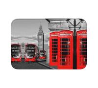 Tapis de sol antidérapant en velours avec bord de verrouillage pour téléphone de Londres, 101,6 x 152,4 cm, antidérapant, facile à nettoyer, sensation de pied confortable