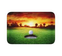 Tapis de sol antidérapant en velours avec bord en forme de balle de golf - 40 x 60 cm - Antidérapant - Facile à nettoyer - Confortable au toucher