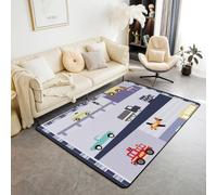 Tapis de sol antidérapant pour voiture, camion, avion, train, véhicule de transport, tapis d'entrée, moderne, bleu marine, gris, décoration d'intérieur, salon, chambre à coucher, 1,5 x 1,8 m