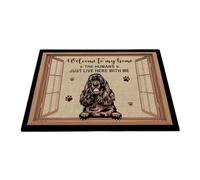 Tapis De Sol Antidérapant Tapis Entrée Intérieur Absorbant Tapis De Porte Doux Paillasson pour Intérieur Jardin 40X60Cm Bienvenue chez Nous - Les Humnas Vivent Ici avec Moi Cocker Spaniel Dog