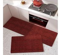 Tapis De Sol Antidérapant,Tapis Lavable Pour L'intérieur Et L'extérieur,Tapis D'entrée De Propreté,Attrape La Saleté,Tapis Super Absorbant Pour Cuisine, Balcon,Terrasse,Salon,Bureau(Red,100x160cm)
