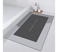 Tapis de Sol antidérapants avec Envers en Caoutchouc for Salle de Bain, Facile à Nettoyer, for Salle de Bain, Salon, Cuisine, Chambre à Coucher, Rose trapèze(Rectangle Grey,50 * 80cm)