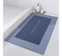 Tapis de Sol antidérapants avec Envers en Caoutchouc for Salle de Bain, Facile à Nettoyer, for Salle de Bain, Salon, Cuisine, Chambre à Coucher, Rose trapèze(Rectangle Blue,50 * 80cm)