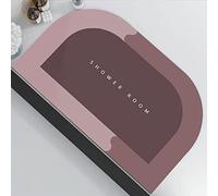 Tapis de Sol antidérapants avec Envers en Caoutchouc for Salle de Bain, Facile à Nettoyer, for Salle de Bain, Salon, Cuisine, Chambre à Coucher, Rose trapèze(Trapezoid Pink,50 * 80cm)