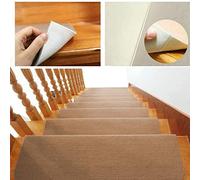 Tapis de Sol antidérapants pour escaliers,Tapis en Rouleau de Polyester,marches d'escalier de StyleModerne pour escaliers intérieurs et extérieurs,Appartements,Personnes âgées (15pc (65x25cm marron))