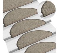 Tapis de sol autocollant 15 pcs. Gris et beige 65x21x4 cm