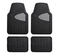 Tapis de Sol Automobile Gris Noir à Ajustement Universel en Caoutchouc Robuste pour la Plupart des Voitures, SUV et camions, Ensemble Complet de Garnitures pour FH Group F11311GRAYBLACK
