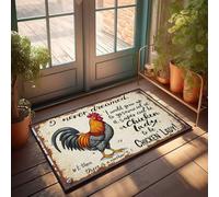 Tapis de sol avec inscription « Shoes Dreaming Of Becoming A Chicken Lady » - Décoration de salle de jeux - Tapis d'automne pour porte d'entrée (65 x 90 cm)