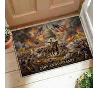Tapis de sol avec motif drapeaux, soldats patriotiques historiques, canon, anniversaire de mariage, envers antidérapant, tapis d'intérieur qui ne perd pas ses poils, salle de bain, chevet, entrée
