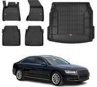 Tapis de sol bac de coffre Set pour Audi A8 D4 2009-2018 OMAC Premium Noir TPE