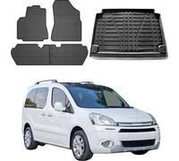 Tapis de sol & bac de coffre Set pour Citroen Berlingo 2008-2018 Caoutchouc inférieur 5x