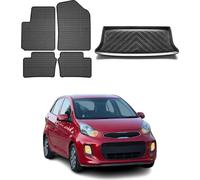 Tapis de sol & bac de coffre Set pour Kia Picanto 5 portes 2011-2017 5 portes caoutchouc