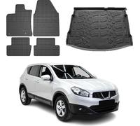 Tapis de sol & bac de coffre Set pour Nissan Qashqai J10 2006-2014 Caoutchouc TPE 5x