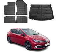 Tapis de sol & bac de coffre Set pour Toyota Auris bicorps 2012-2018 Caoutchouc 5x