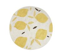 Tapis de Sol Boho en Coton 140 cm Enfants Motif Citron Beige Clair et Jaune Mawa