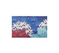 -Tapis de sol Bohochic - 50% polyester - 50 % Caoutchouc - Bleu - 45 x 75 cm - En cas de salissures nettoyez avec une éponge propre légèrement