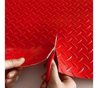 Tapis de Sol Caoutchouc Découpable, Rouleau Revêtement de Sol Antidérapant Industriel pour Garage Atelier Établi Cave Remorque, Résistant de -30°C à +69°C(Red 5mm,W 0.9 x L 1 M)