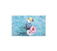 - Tapis de sol CARIBEA - 50% polyester - 50 % Caoutchouc - Bleu - 45 x 75 cm - Lavable en machine