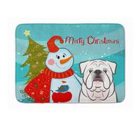 Tapis de sol Caroline's Treasures Bonhomme de neige avec bouledogue anglais blanc 48 cm x 68 cm Multicolore
