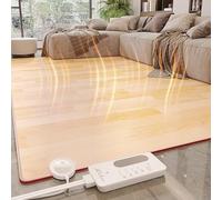 Tapis de sol chauffant, coussin chauffant électrique avec modes de minuterie et de chauffage, tapis chauffant, chauffe-pieds sous le bureau, radiateur d'appoint pour la maison(50x100cm)