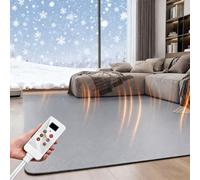 Tapis de sol chauffant rapide, tapis chauffant d'intérieur, imperméable, réglage à 6 vitesses, chauffage radiant infrarouge, adapté au salon et à la chambre d'un camping-car(60 * 200CM)