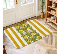 Tapis de sol citron, fleur tropicale, feuille d'été, jaune, antidérapant, tapis d'intérieur qui ne perd pas ses poils, salle de bain, entrée, chevet, décoration de porte, 0,6 x 0,9 m