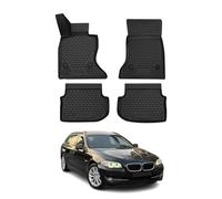 Tapis de Sol Compatible avec BMW Série 5 F11 Touring 2010-2013 Pre-FL 4WD Xdrive Caoutchouc TPE Noir 4Pcs