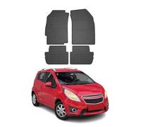 Tapis de Sol Compatible avec Chevrolet Spark 2015-2019 Caoutchouc Noir