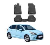 2009-2015 Citroen C3 DS3 Tapis de sol TPE noir 4 pcs