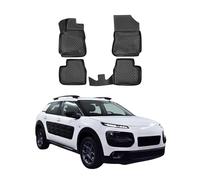 Tapis de Sol Compatible avec Citroen C4 Cactus 2014-2020 Caoutchouc TPE Noir
