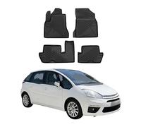 Tapis de Sol Compatible avec Citroen C4 Picasso 2006-2013 Caoutchouc TPE Noir