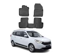 Tapis de Sol Compatible avec Dacia Lodgy 2012-2023 Caoutchouc TPE Noir