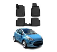 OMAC Tapis de sol 2633444 sur mesure compatible Ford Ka 2008-2016 Caoutchouc TPE Noir 4 pièces