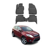 Tapis de Sol Compatible avec Ford Kuga I 2008-2012 en Caoutchouc TPE 3D Noir 4Pcs