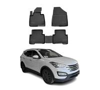 Tapis de Sol Compatible avec Hyundai Santa Fe 2012-2018 Caoutchouc TPE Noir