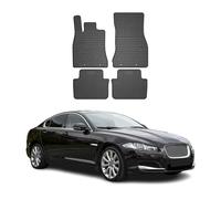 2007-2015 Jaguar XF X250 Tapis de sol en caoutchouc noir 4 pcs