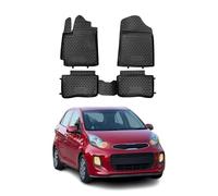 Tapis de Sol Compatible avec Kia Picanto 2011-2017 Caoutchouc TPE Noir