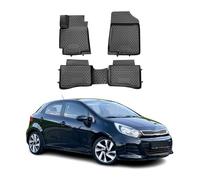 Tapis de Sol Compatible avec Kia Rio 2011-2016 Caoutchouc TPE Noir