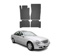 2002-2009 Mercedes Classe E W211 Tapis de sol en caoutchouc noir 4 pcs