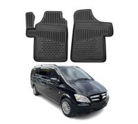 Tapis de Sol Compatible avec Mercedes Vito Viano W639 2003-2014 Caoutchouc TPE Noir