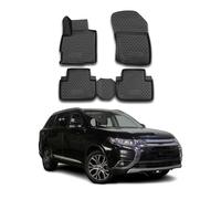 Tapis de Sol Compatible avec Mitsubishi Outlander 2WD 2012-2024 TPE Noir