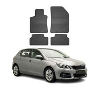 2013-2021 Peugeot 308 Tapis de sol en caoutchouc noir 4 pièces