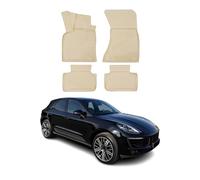 Tapis de Sol Compatible avec Porsche Macan 2014-2018 en Caoutchouc TPE 3D Beige 4Pcs