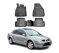Tapis de Sol Compatible avec Renault Megane II 2002-2009 Caoutchouc TPE Noir