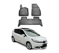 O.M.A.C. Tapis de sol compatible avec Renault Scenic 3 2010-2016 - Caoutchouc TPE Noir