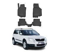 Tapis de Sol Compatible avec Skoda Yeti 2009-2017 Caoutchouc TPE Noir